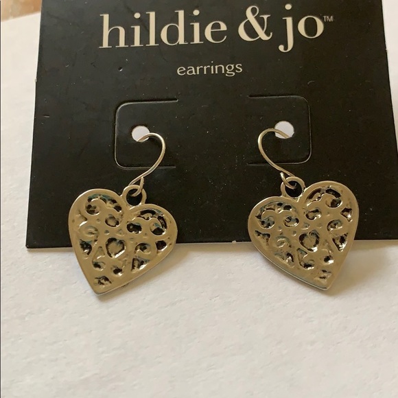 hildie & jo Jewelry - 3/$10 NWT silver black heart earrings hildie & jo Jewelry - 3/$10 NWT silver black heart earrings